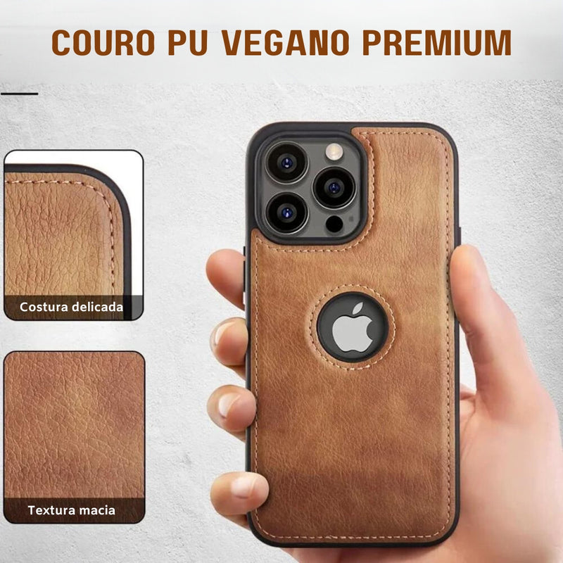 Capa em Couro para Iphone X, XS, XR, 11, 12, 13, 14, 15 Pro Max, Plus