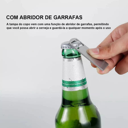 Copo Térmico com Caixa de Som Bluetooth a Prova D'água 420ml